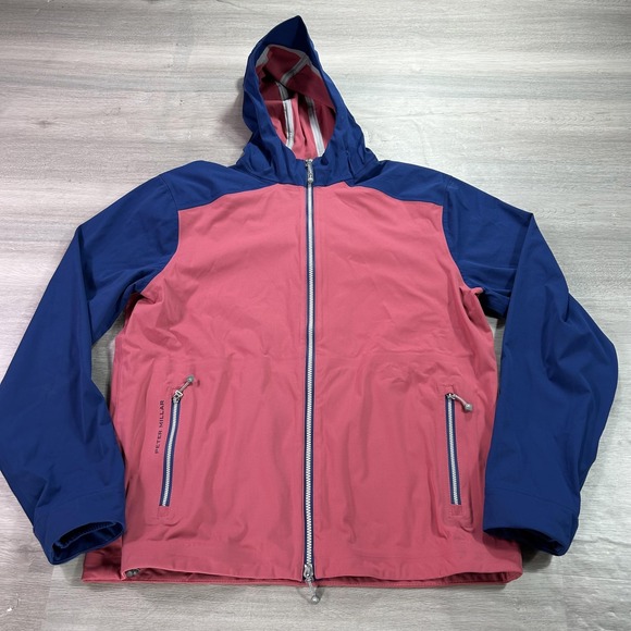 Peter Millar Other - Peter Millar Hyperlight Link Jacket Mens Large Pink Hooded Waterproof Rain